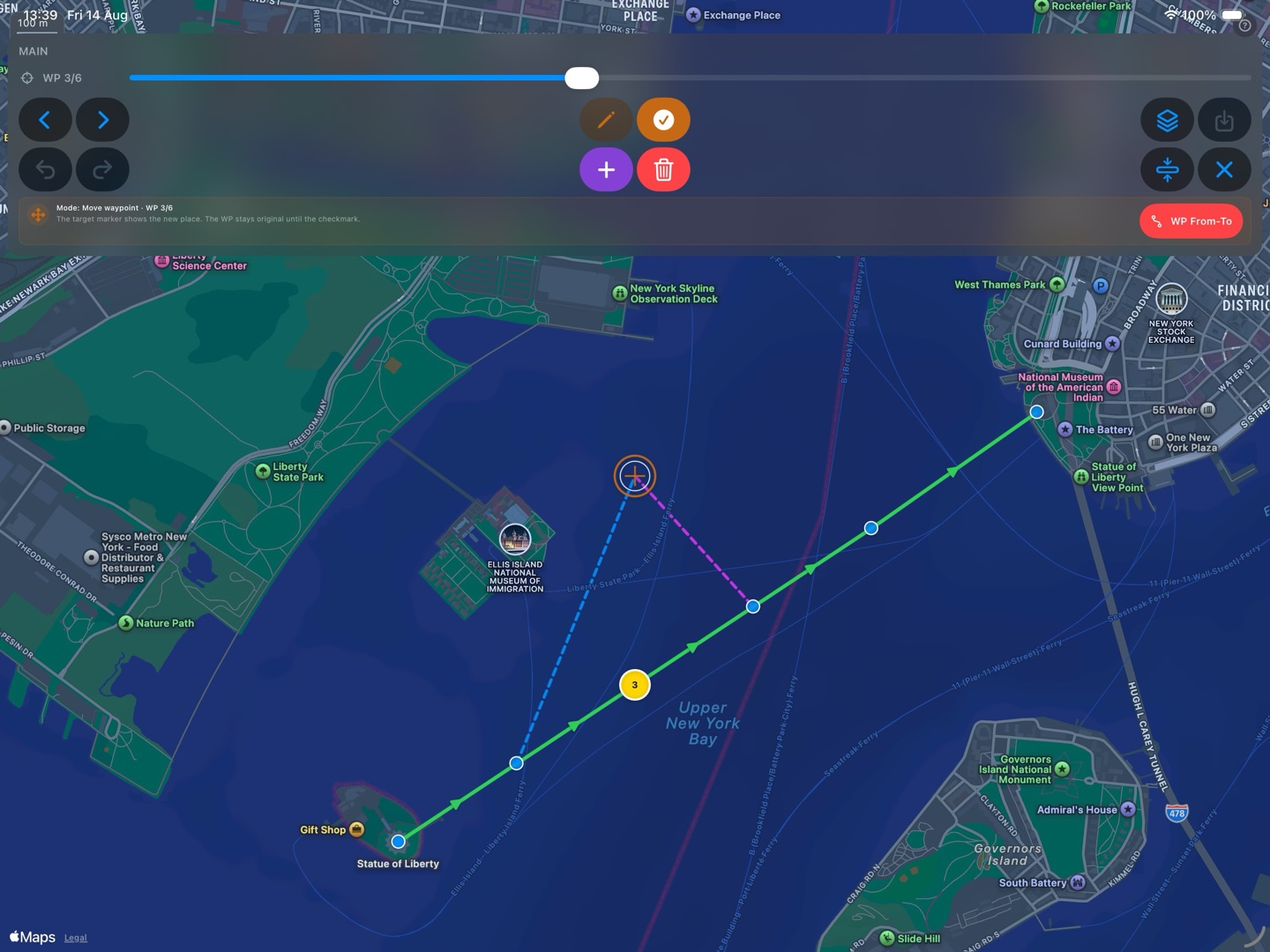 Routes and waypoints at a glance · iPad